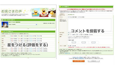 星をつける(評価をする)、コメントを投稿する