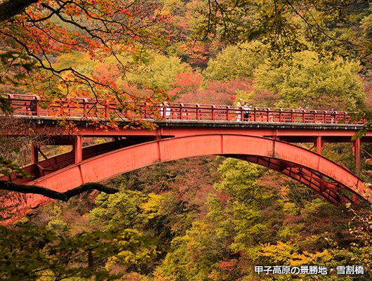 甲子高原の景勝地・雪割橋