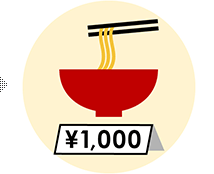 キャンペーン期間中に指定の飲食店で1,000円(税別)以上利用し、レシートを保管する
