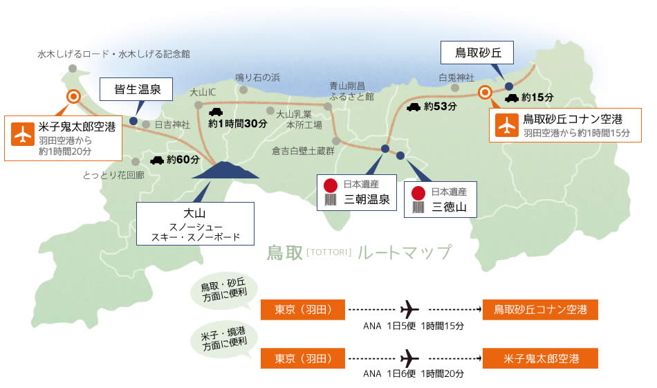 鳥取県ルートマップ