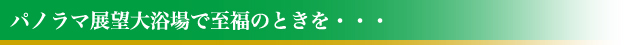 パノラマ展望大浴場で至福のときを・・・