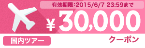 60,000円(税込)以上の予約 2015年9月までのご出発