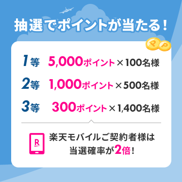 抽選でポイントが当たる！