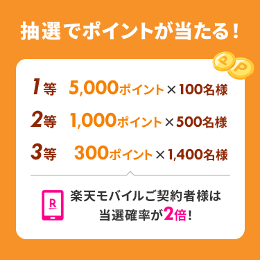 抽選でポイントが当たる！