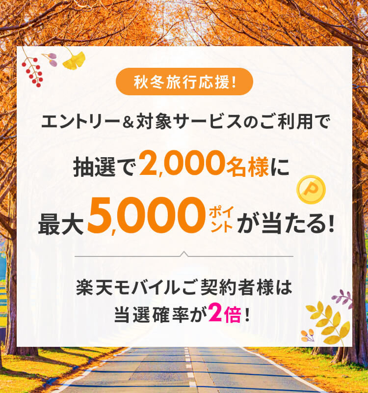 抽選で2,000名様に 最大5,000ポイントが当たる !