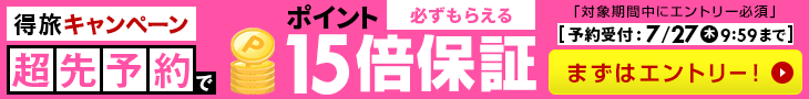 超先予約でポイント15倍キャンペーン!