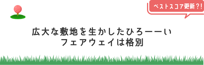 広大な敷地を生かしたひろーーいフェアウェイは格別