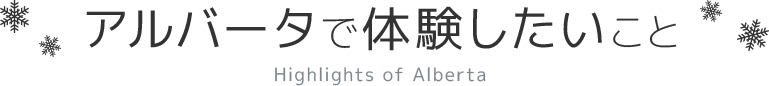 アルバータで体験したいこと