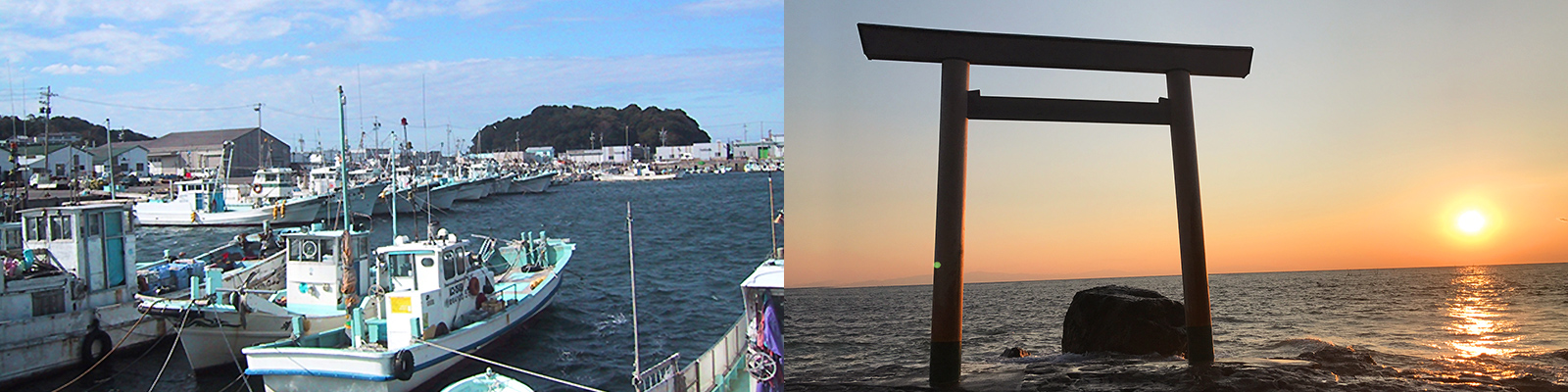 南知多の景色 篠島風景 / つぶて浦夕日