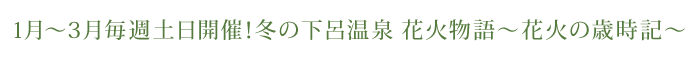 1月～3月毎週土日開催！冬の下呂温泉 花火物語～花火の歳時記～