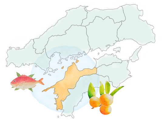 愛媛県　地図イメージ