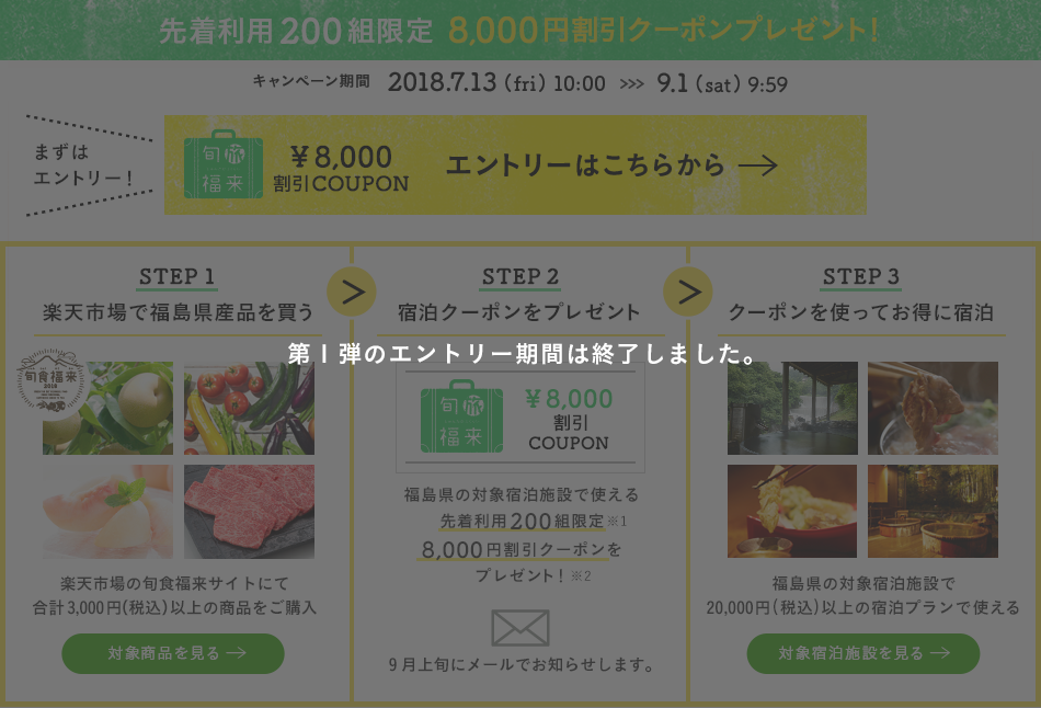 第1弾のエントリー期間は終了しました。