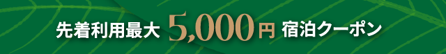 先着利用最大5,000円宿泊クーポン