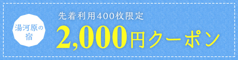 先着利用400枚限定 2,000円クーポン