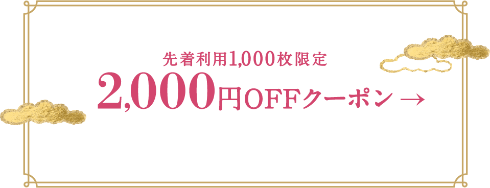 先着利用1,000枚限定 2,000円OFFクーポン