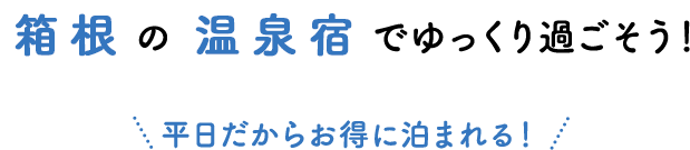 箱根の温泉宿でゆっくり過ごそう！