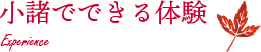 小諸でできる体験