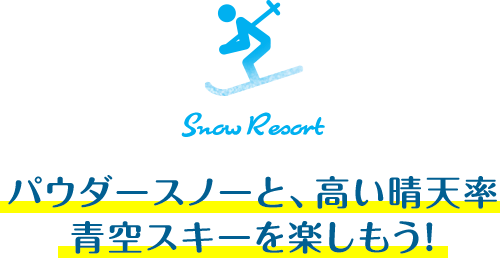 Snow Resort　パウダースノーと、高い晴天率 青空スキーを楽しもう！