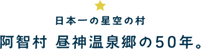 阿智村 昼神温泉郷の50年。