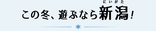 この冬、遊ぶなら新潟!