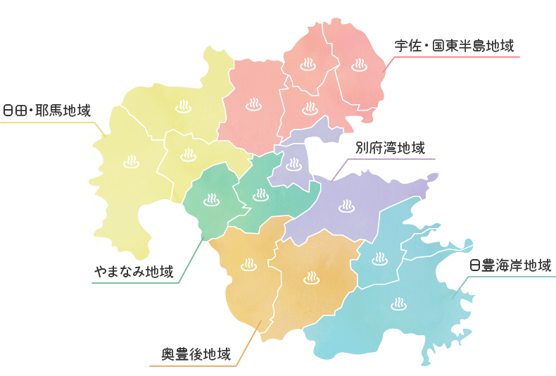 大分県の温泉地マップ