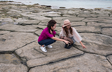 奥武島の「畳石」