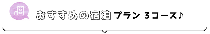 おすすめの宿泊プラン３コース♪