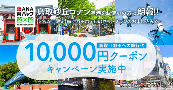 鳥取から羽田へ 10 000円クーポンキャンペーン 楽天トラベル