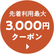 先着利用最大3,000円クーポン