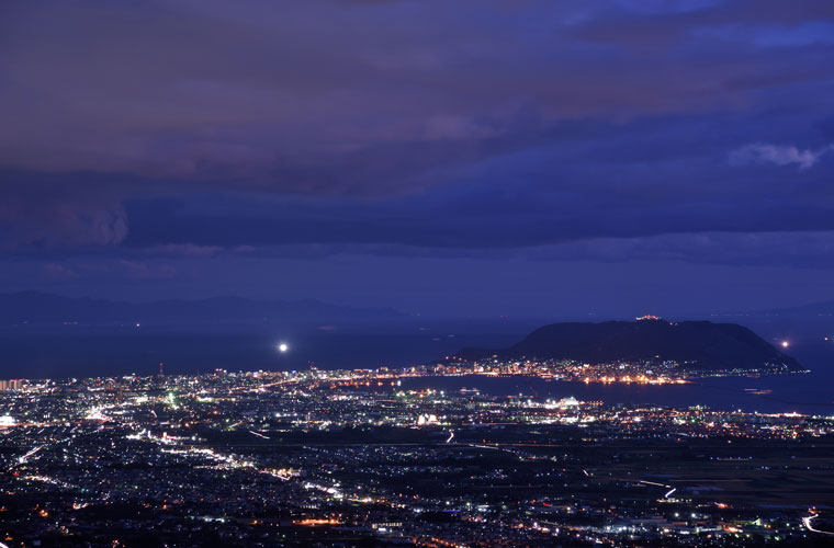 城岱牧場展望台(管理棟展望台)の夜景