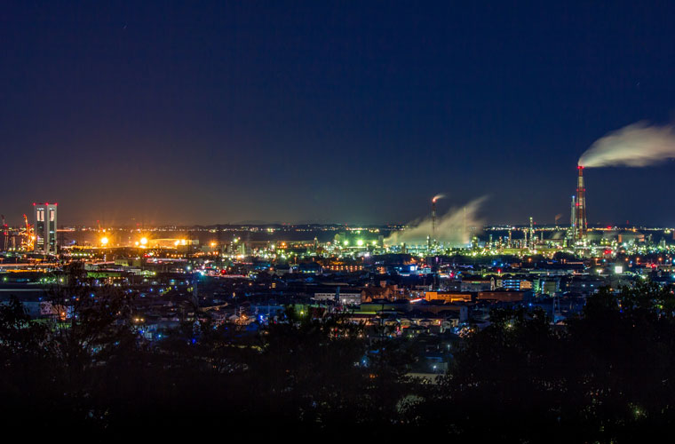 垂坂公園・羽津山緑地の夜景