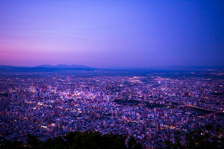 藻岩山 夕暮れ 夜景