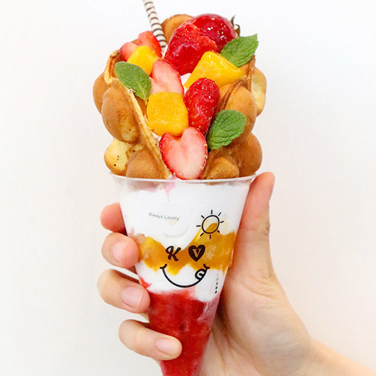 新大久保 韓国 ジェジュン カフェ「cafe de KAVE」 バブルワッフル