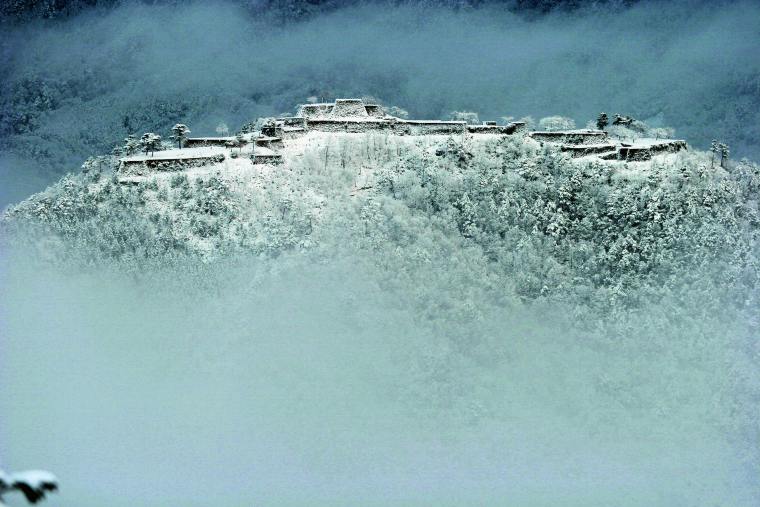 竹田城 雲海 雪景色