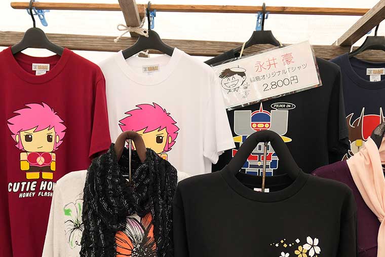 輪島朝市 キューティーハニーやマジンガーzのキャラクターTシャツ