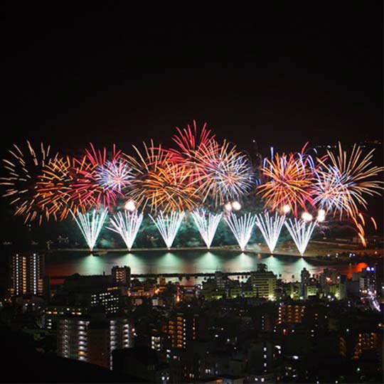 絶景掛け流しの宿 熱海月右衛門 熱海海上花火大会(宿からの眺め)