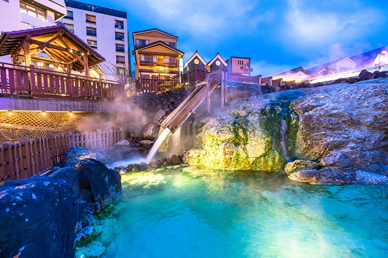 群馬県 草津温泉 湯畑