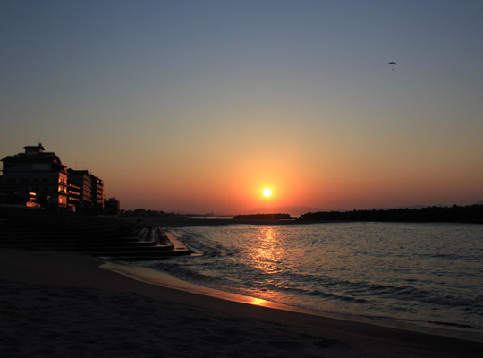 皆生温泉の夕日