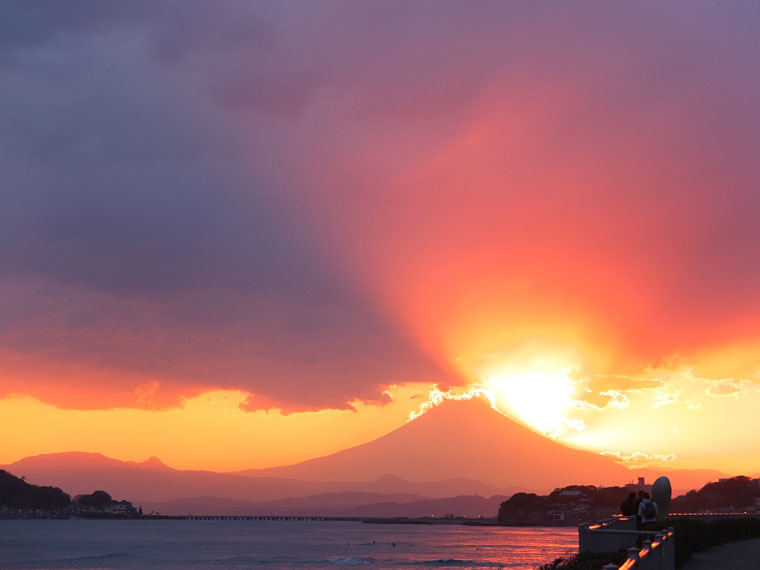由比ヶ浜からの夕景