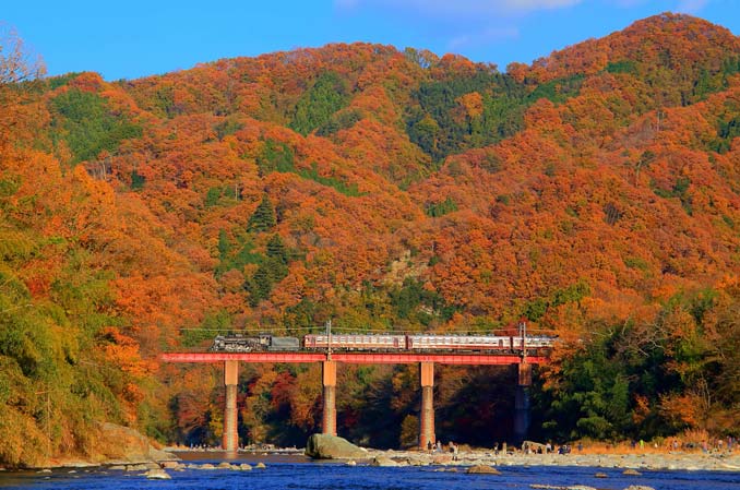 親鼻河原からの眺め荒川橋梁