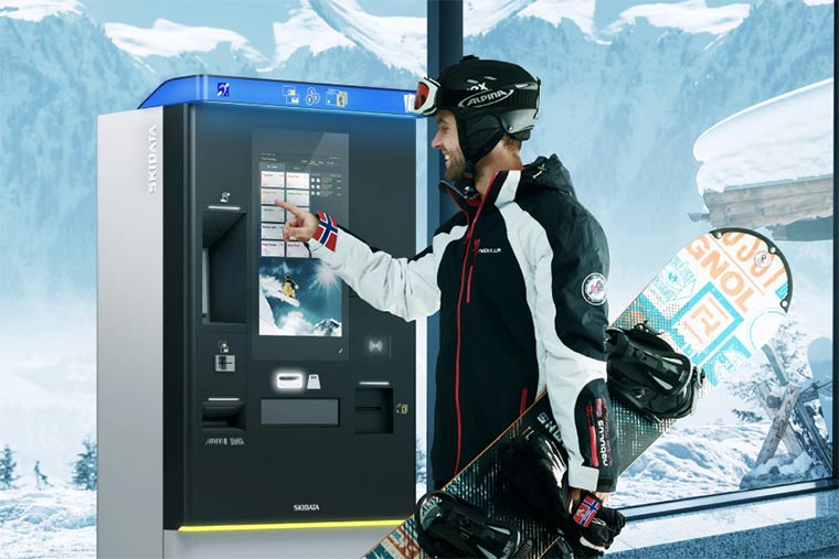 スキー場内3カ所のチケット売り場に自動発券機を導入