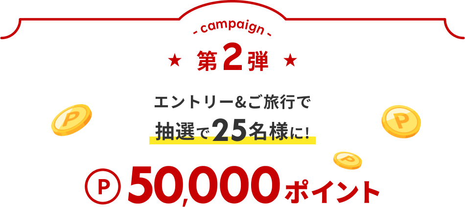 エントリー＆ご旅行で抽選で２５名様に！JAL楽パックで使える50,000円クーポン