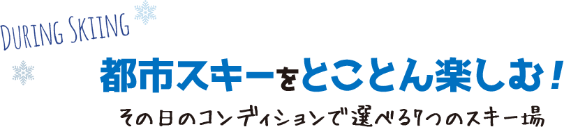 都市スキーをとことん楽しむ!
