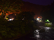 黒川温泉の夜。「やまびこ旅館」さんの敷地から、ホタルを見ることができました！