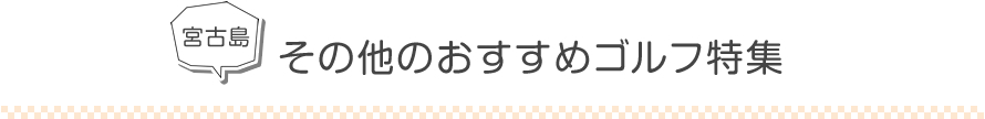 その他のおすすめゴルフ特集