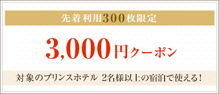 3,000 円割引クーポン