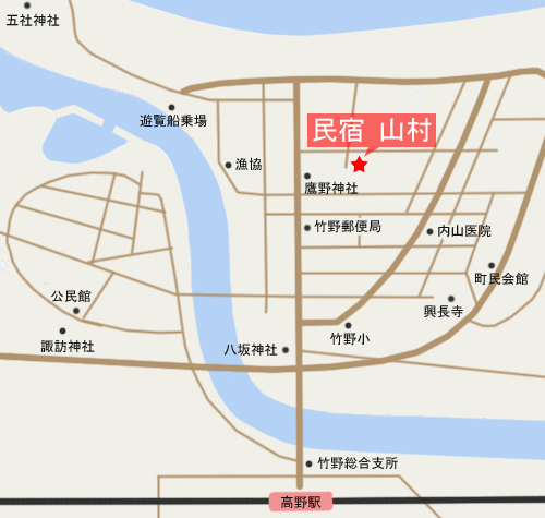 民宿　山村 地図