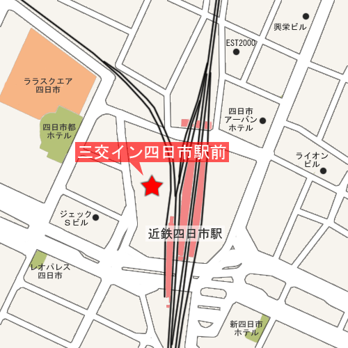 三交イン四日市駅前への概略アクセスマップ