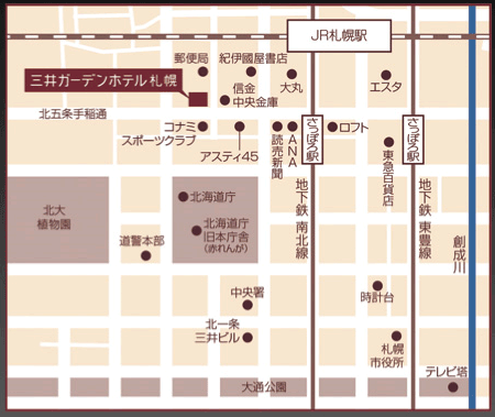 地図：三井ガーデンホテル札幌