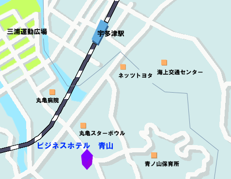 ビジネスホテル　青山への概略アクセスマップ